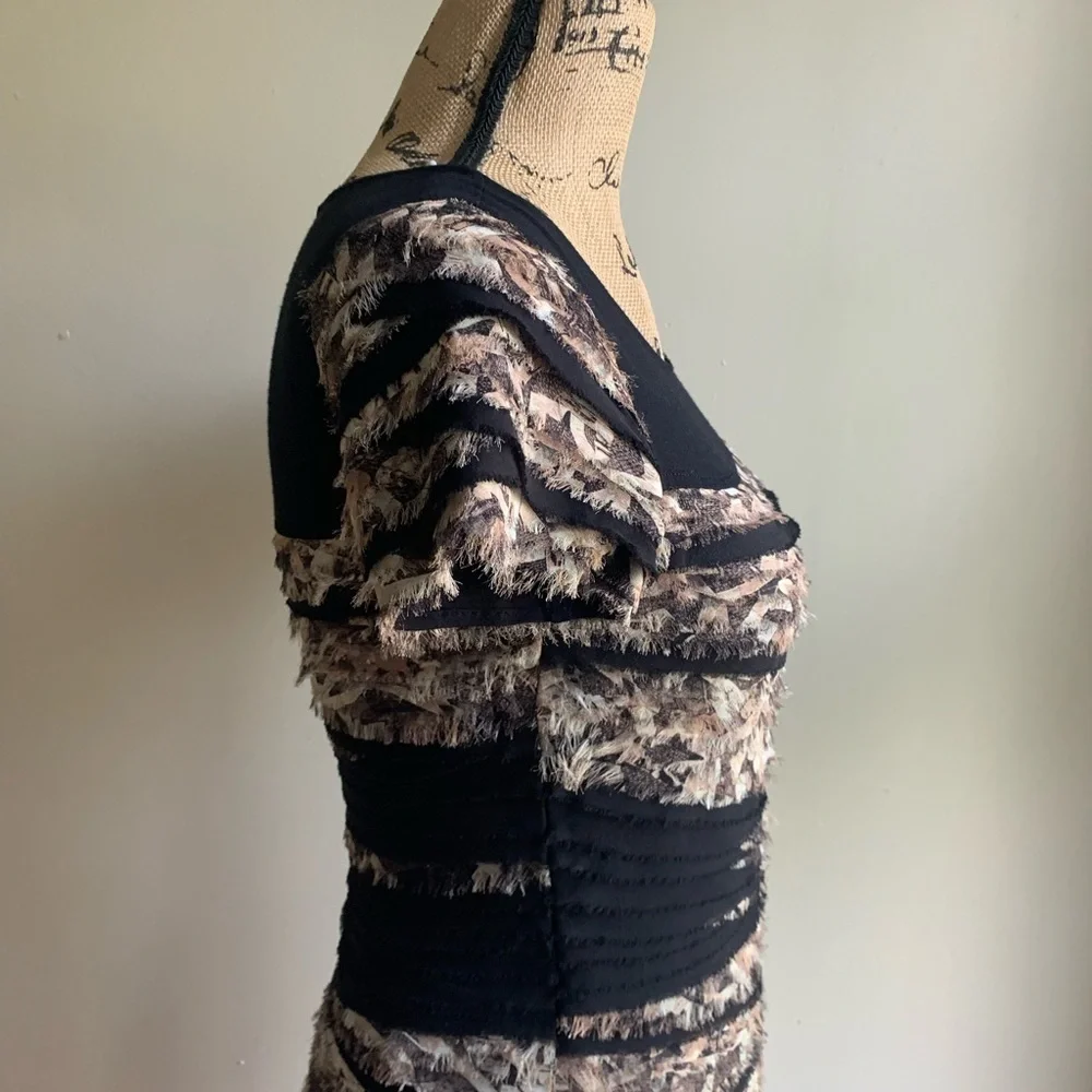 DVF tiered frayed dress size P